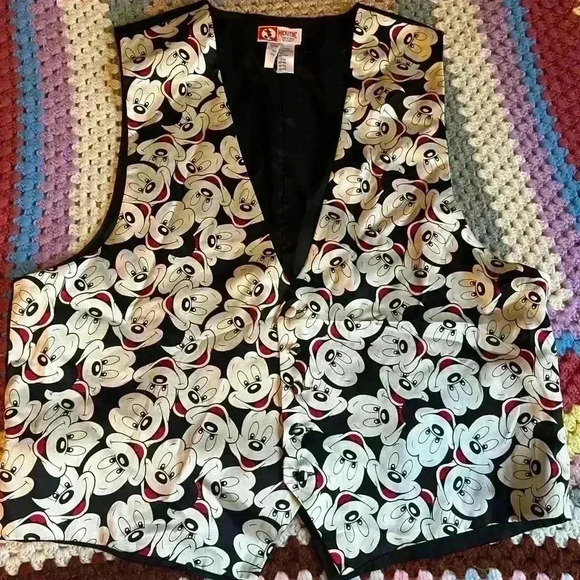 Vintage Men’s Mickey  Inc Size L/XL Mickey Mouse Pattern Vest - Picture 1 of 4